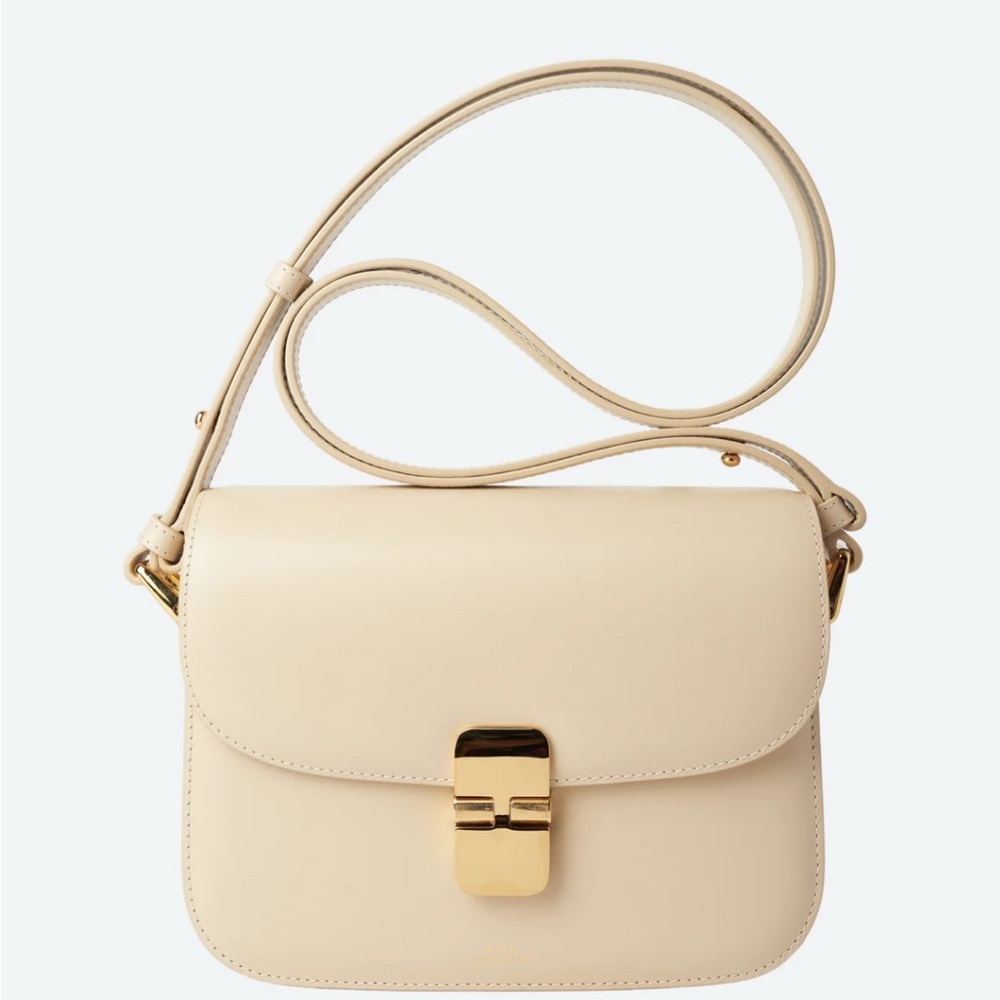 A.P.C. Cream Crossbody Bag with Gold Accent